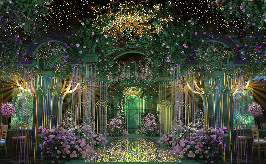 金银川路街道奇妙森林婚礼堂效果展示